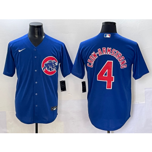 MLB Cubs 4 Pete Crow-Armstrong Blue Nike Cool Base Men Jersey