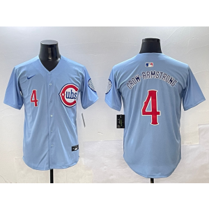 MLB Cubs 4 Pete Crow-Armstrong City Blue Nike Cool Base Men Jersey