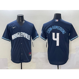 MLB Cubs 4 Pete Crow-Armstrong Navy City Nike Cool Base Men Jersey