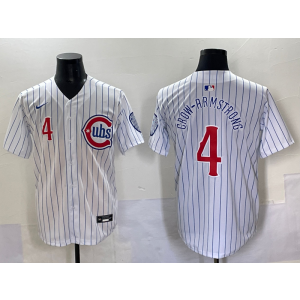 MLB Cubs 4 Pete Crow-Armstrong White Nike Cool Base Men Jersey