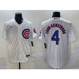 MLB Cubs 4 Pete Crow-Armstrong White Nike Cool Base Men Jersey
