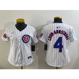 MLB Cubs 4 Pete Crow-Armstrong White Nike Cool Base Women Jersey