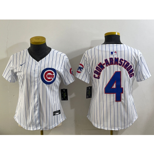 MLB Cubs 4 Pete Crow-Armstrong White Nike Cool Base Youth Jersey
