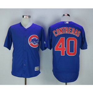 MLB Cubs 40 Willson Contreras Alternate Blue Cool Base Men Jersey