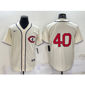 MLB Cubs 40 Willson Contreras Cream 2022 Field of Dreams Cool Base Men Jersey