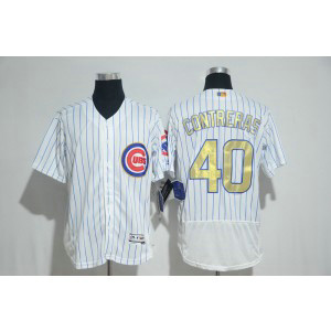 MLB Cubs 40 Willson Contreras White 2017 Gold Program Flexbase Men Jersey