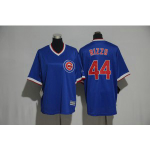 MLB Cubs 44 Anthony Rizzo Blue Cooperstown Cool Base Men Jersey
