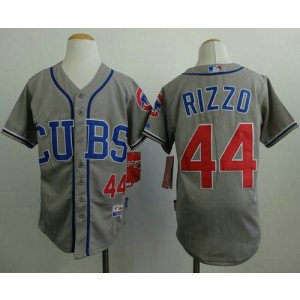 MLB Cubs 44 Anthony Rizzo Grey Alternate Road Cool Base Youth Jersey