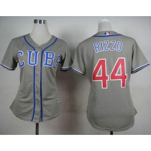 MLB Cubs 44 Anthony Rizzo Grey Alternate Road Women Jersey