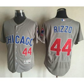 MLB Cubs 44 Anthony Rizzo Grey Flexbase Road Men Jersey