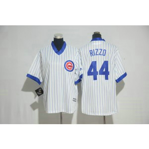 MLB Cubs 44 Anthony Rizzo White Throwback Cool Base Youth Jersey