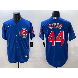 MLB Cubs 44 Rizzo Blue Nike Cool Base Men Jersey