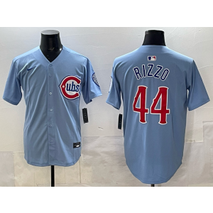 MLB Cubs 44 Rizzo Light Blue Nike Cool Base Men Jersey