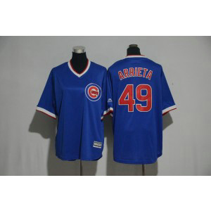MLB Cubs 49 Jake Arrieta Blue Cooperstown Cool Base Men Jersey