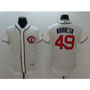 MLB Cubs 49 Jake Arrieta Cream Flexbase Men Jersey