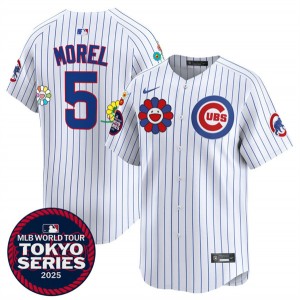 MLB Cubs 5 Christopher Morel White 2025 Tokyo Series Nike Cool Base Men Jersey