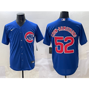 MLB Cubs 52 Pete Crow-Armstrong Blue Nike Cool Base Men Jersey