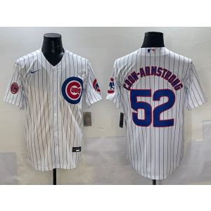 MLB Cubs 52 Pete Crow-Armstrong White Nike Cool Base Men Jersey