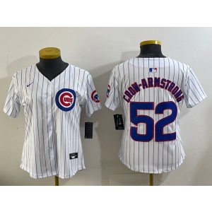 MLB Cubs 52 Pete Crow-Armstrong White Nike Cool Base Women Jersey