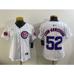 MLB Cubs 52 Pete Crow-Armstrong White Nike Cool Base Youth Jersey