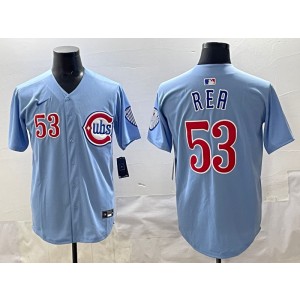 MLB Cubs 53 Rea Blue Nike Cool Base Men Jersey