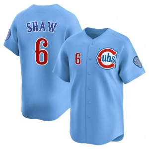MLB Cubs 6 Shawn Light Blue Nike Cool Base Men Jersey