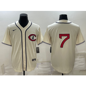 MLB Cubs 7 Cream 2022 Field of Dreams Cool Base Men Jersey