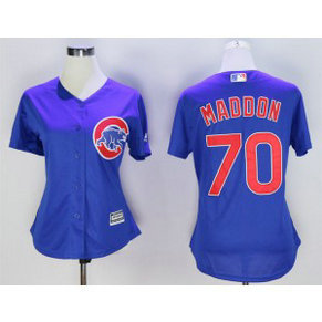 MLB Cubs 70 Joe Maddon Blue New Cool Base Women Jersey
