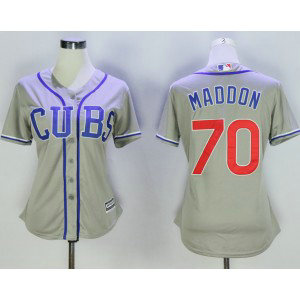 MLB Cubs 70 Joe Maddon Grey New Cool Base Women Jersey