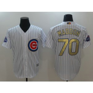 MLB Cubs 70 Joe Maddon White 2017 Gold Program Cool Base Men Jersey