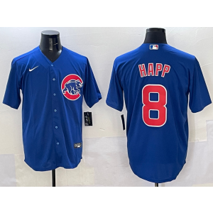 MLB Cubs 8 Ian Happ Navy Blue Nike Cool Base Men Jersey