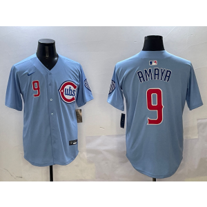 MLB Cubs 9 Amrya Blue Alternate Nike Cool Base Men Jersey