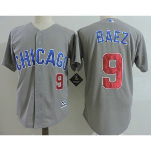 MLB Cubs 9 Javier Baez Grey New Cool Base Men Jersey
