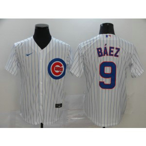 MLB Cubs 9 Javier Baez White 2020 Nike Cool Base Men Jersey