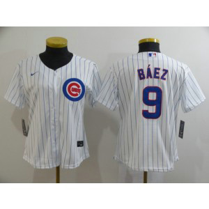 MLB Cubs 9 Javier Baez White 2020 Nike Cool Base Women Jersey
