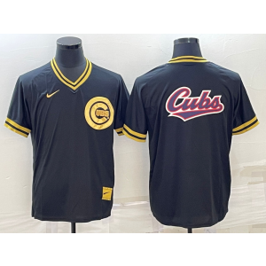 MLB Cubs Blank Black Baseball Logo Nike Men Jersey