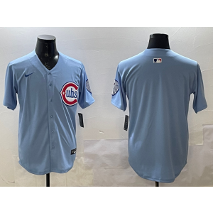 MLB Cubs Blank Blue Alternate Nike Cool Base Men Jersey