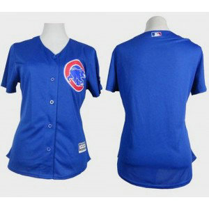 MLB Cubs Blank Blue Alternate Women Jersey