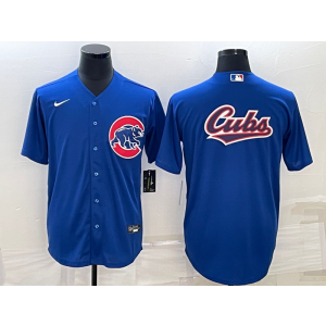 MLB Cubs Blank Blue Baseball Logo Nike Men Jersey