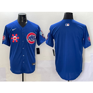 MLB Cubs Blank Blue Nike Cool Base Men Jersey