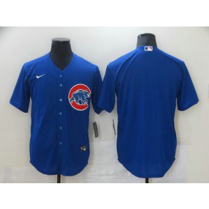 MLB Cubs Blank Blue Nike Cool Base Men Jerseys