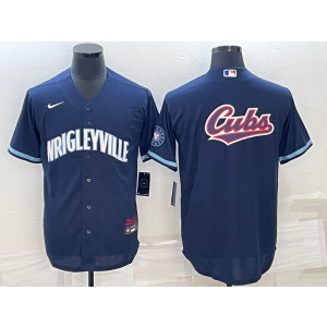 MLB Cubs Blank City Blue Baseball Logo Nike Men Jersey
