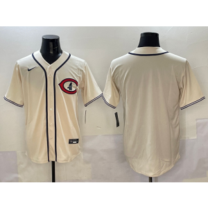 MLB Cubs Blank Cream Nike Cool Base Men Jersey