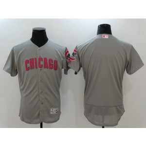 MLB Cubs Blank Gray 2017 Mother's Day Flexbase Men Jersey