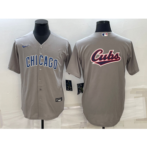 MLB Cubs Blank Grey Baseball Logo Nike Men Jersey