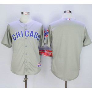 MLB Cubs Blank Grey Road Cool Base Men Jersey