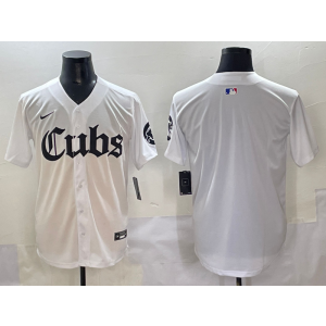 MLB Cubs Blank New White Nike Cool Base Men Jersey