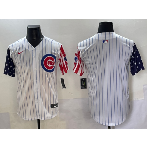 MLB Cubs Blank USA Flag Nike Cool Base Men Jersey