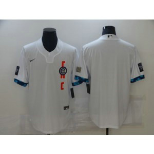 MLB Cubs Blank White 2021 All-Star Cool Base Men Jersey