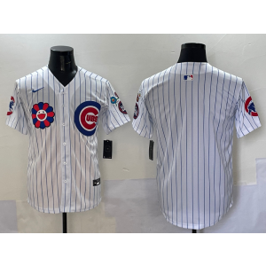 MLB Cubs Blank White Nike Cool Base Men Jersey